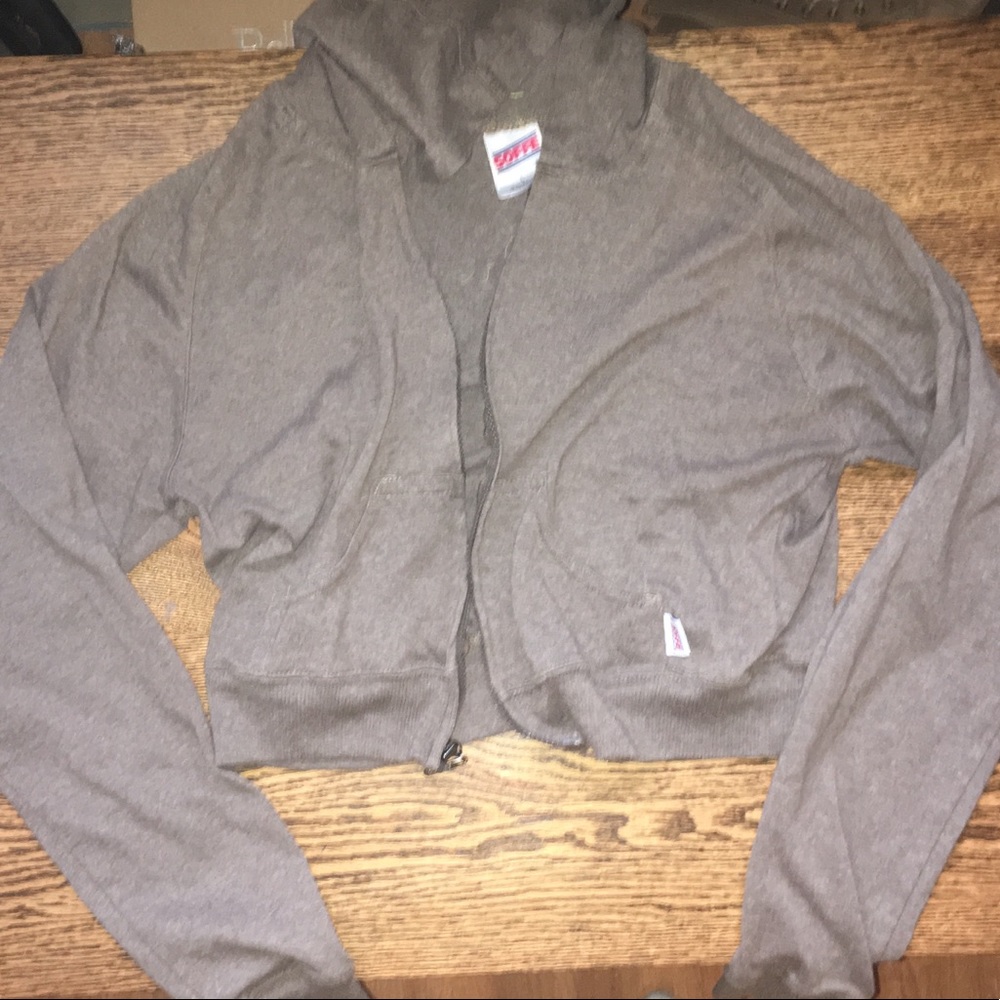 Cropped Zip-Up Hoodie